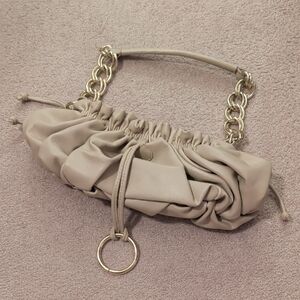 Y2K Cream Women's Bag with Gold Chain